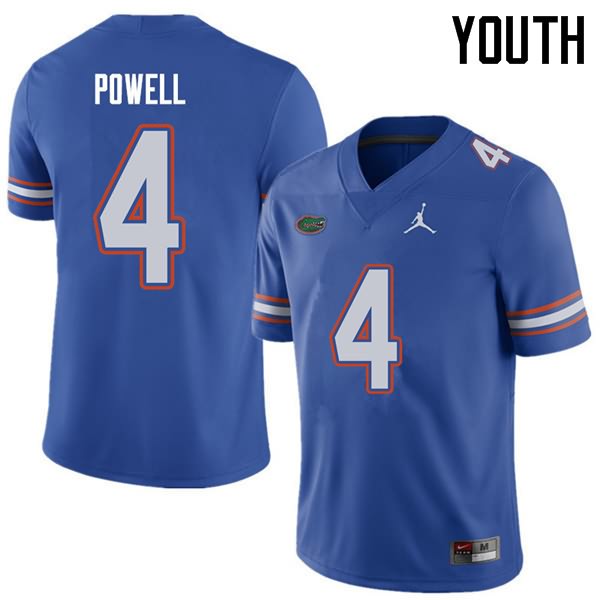 NCAA Florida Gators Brandon Powell Youth #4 Jordan Brand Royal Stitched Authentic College Football Jersey XAM3464MA